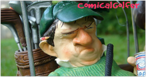 comical golfer logo old man