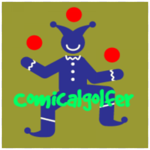 comical golfer logo